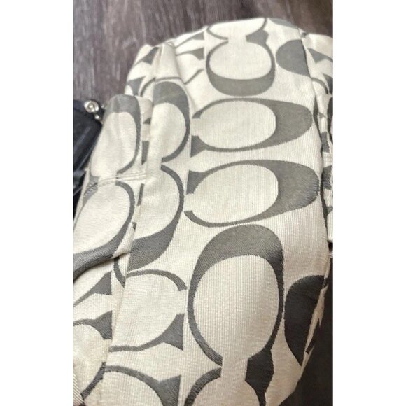 Vintage Coach Canvas Classic Logo Women’s Tote Shoulder Bag Green Mint Interior - Picture 9 of 16